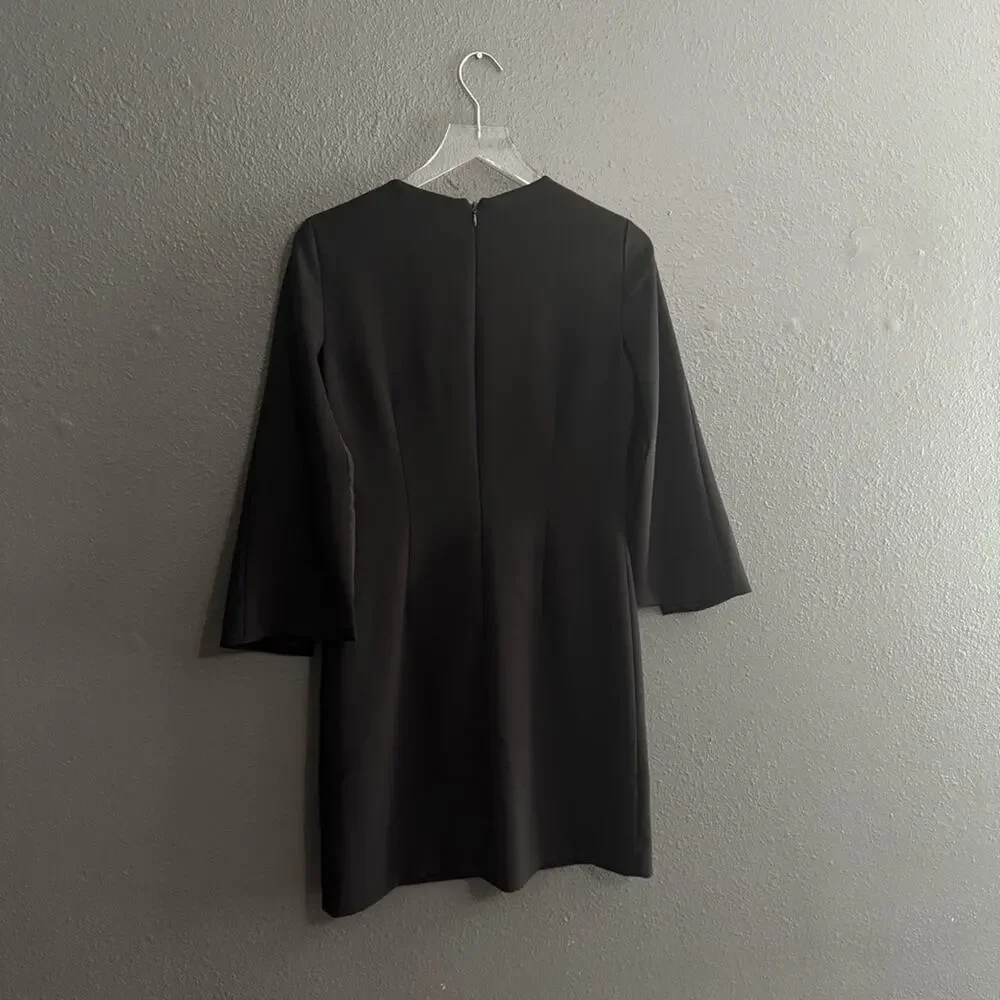 Tahari ASL Black Cape Sleeve Dress Size 4 - Picture 4 of 8